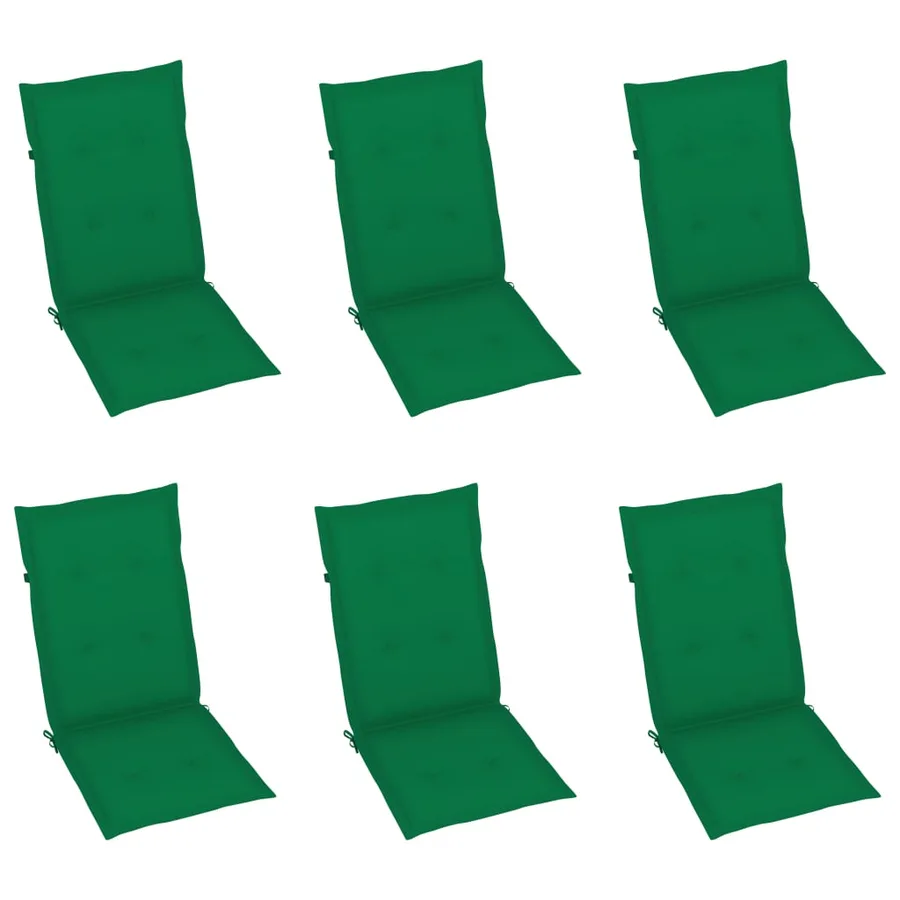 Chaises pliables de jardin lot de 6 avec coussins Bois d'acacia - 6
