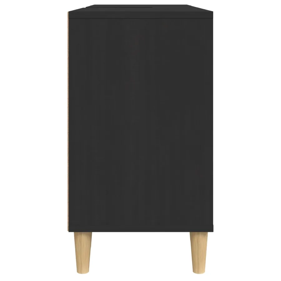 Meuble d'évier noir 80x33x60 cm bois d'ingénierie - 8