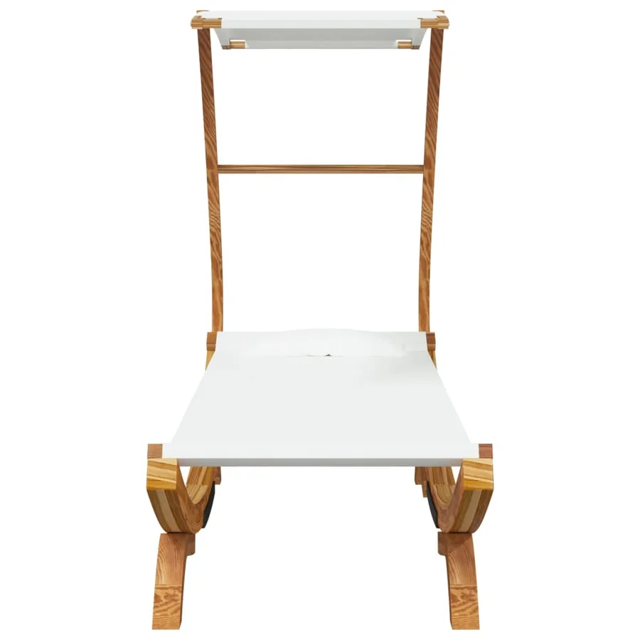 Lit repos avec auvent 100x190x134 cm Bois courbé massif Crème - 3