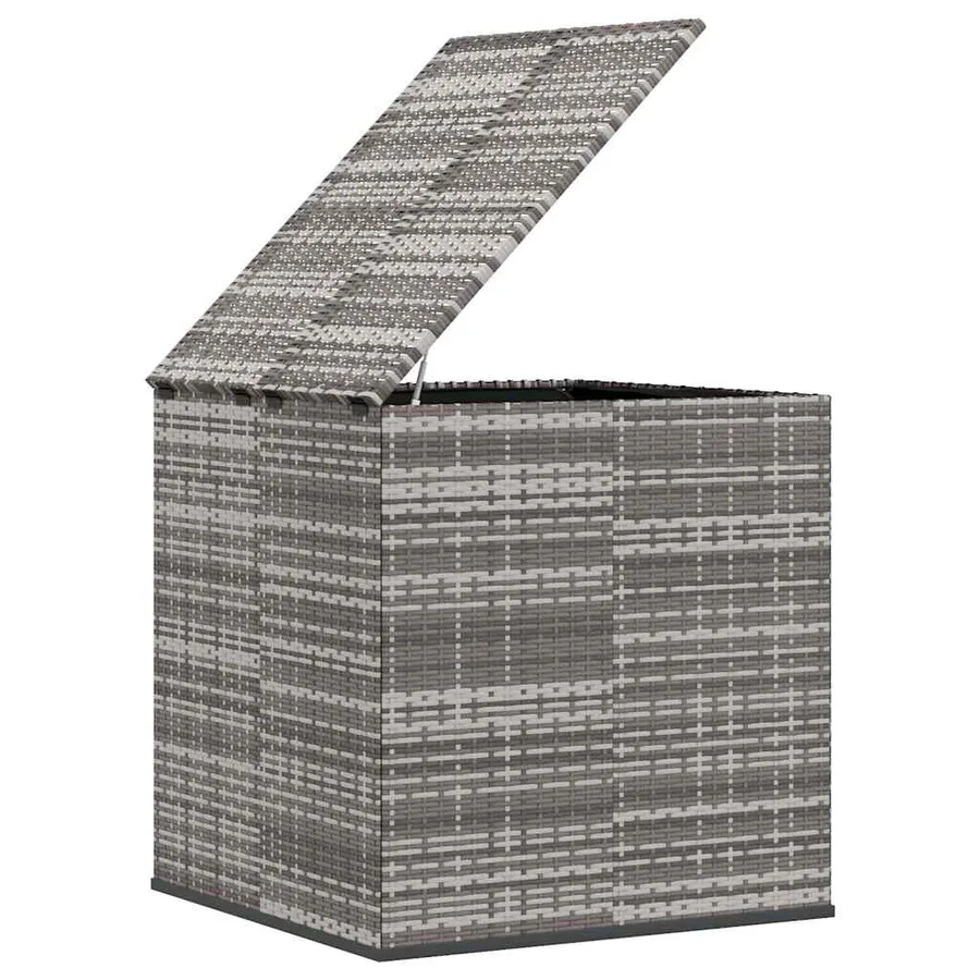 Boîte à coussins de jardin Résine tressée 100x97,5x104 cm Gris - 4