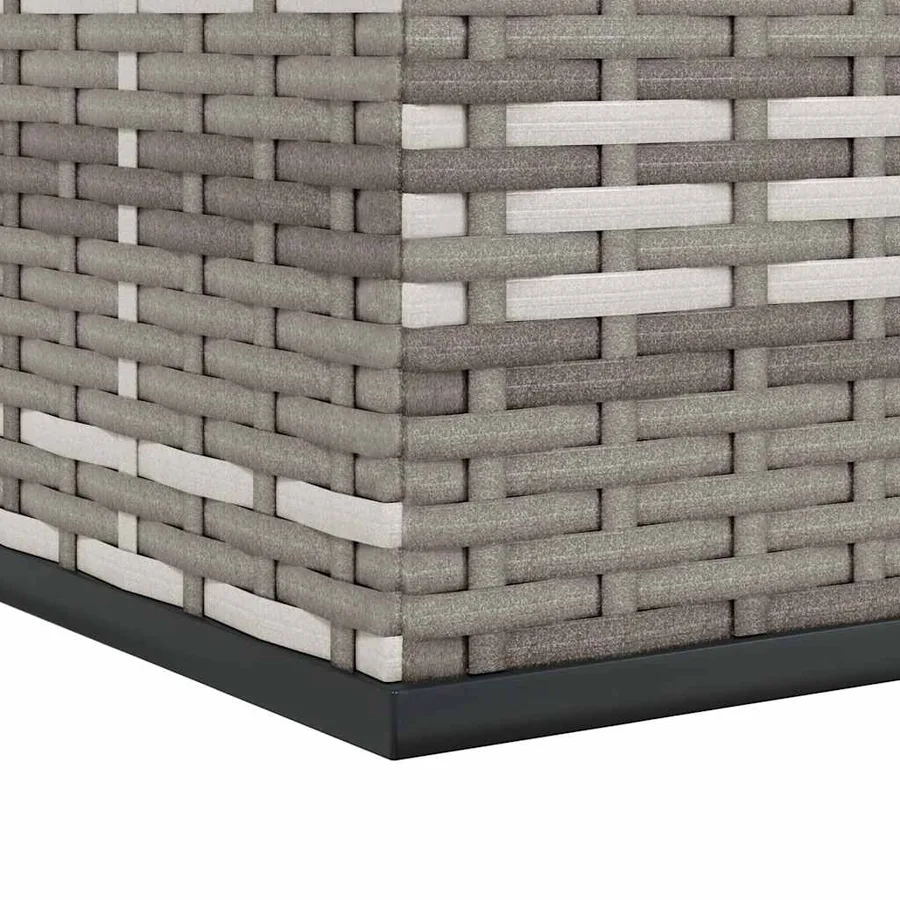 Boîte à coussins de jardin Résine tressée 100x97,5x104 cm Gris - 7