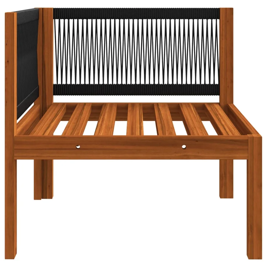 Canapé de jardin 3 places avec coussin en bois d'acacia et corde - 14
