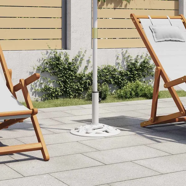 Socle de parasol Blanc 9 kg 40 cm Fonte