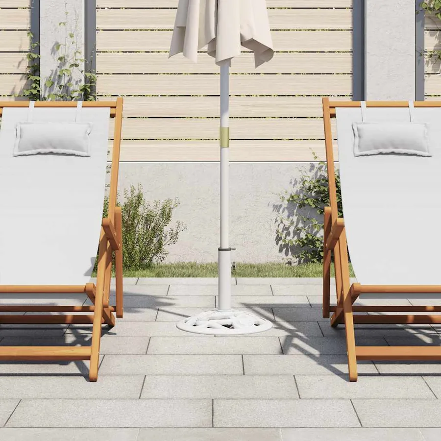 Socle de parasol Blanc 9 kg 40 cm Fonte - 3