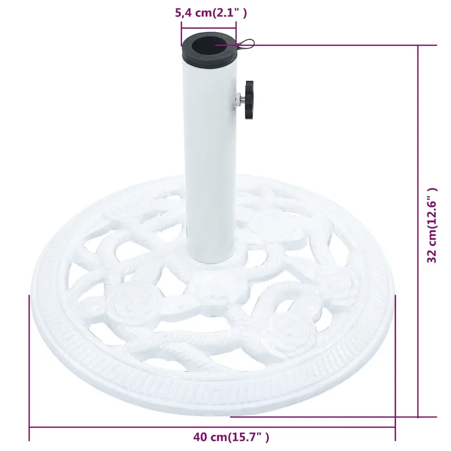 Socle de parasol Blanc 9 kg 40 cm Fonte - 9