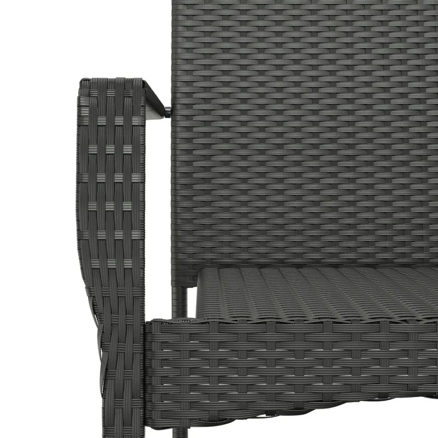 Ensemble à manger jardin 9pcs et coussins noir résine tressée - 8