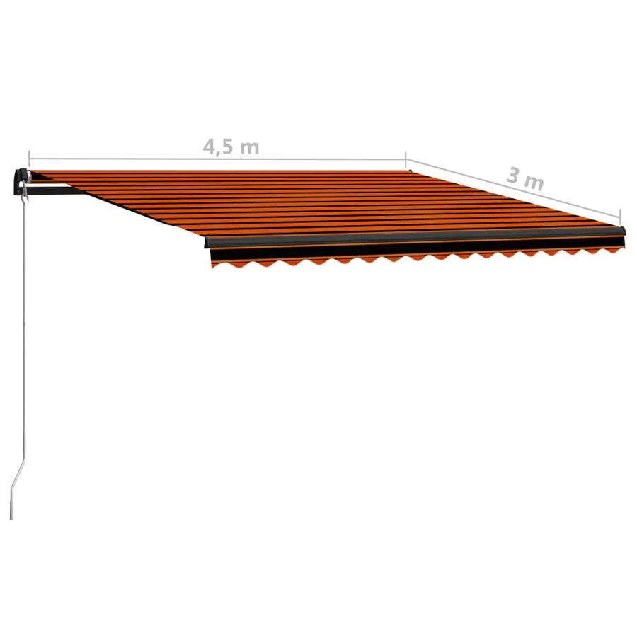 Auvent manuel rétractable 450x300 cm Orange et marron - 7