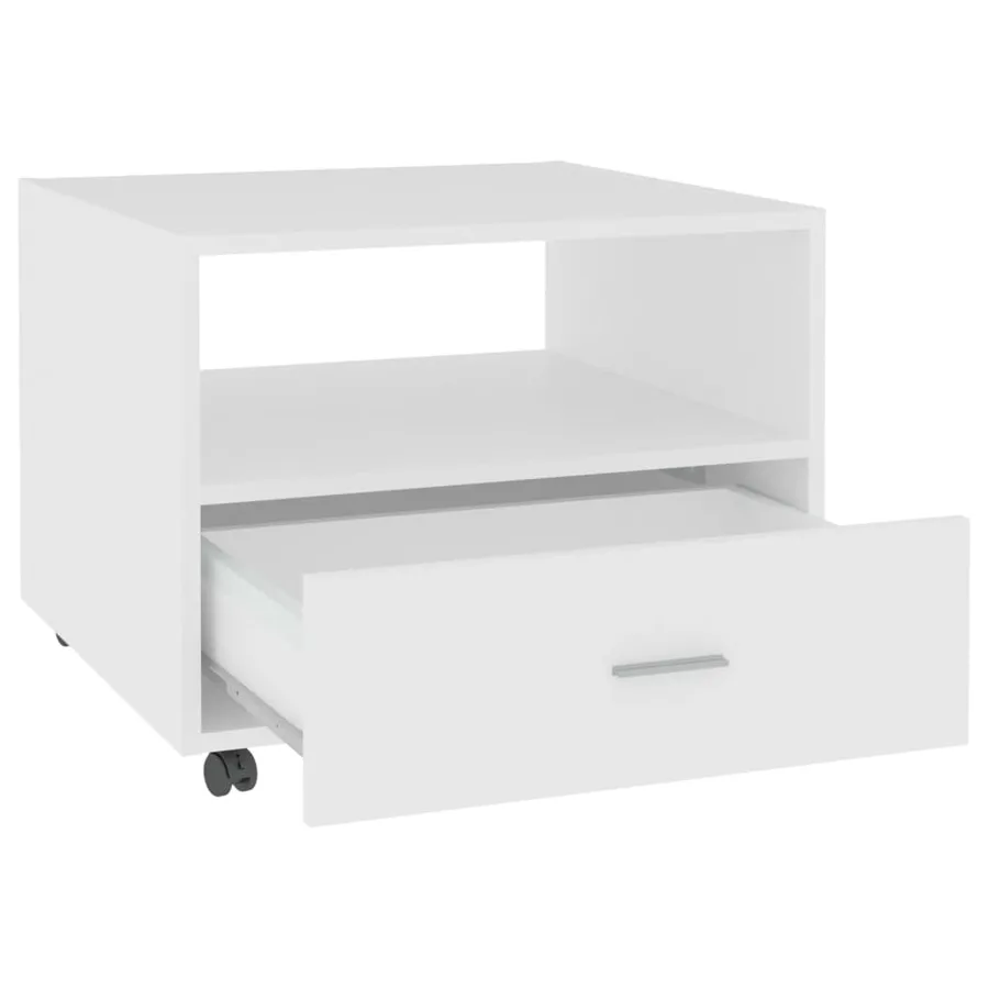Table basse blanc 55x55x40 cm bois d'ingénierie - 6
