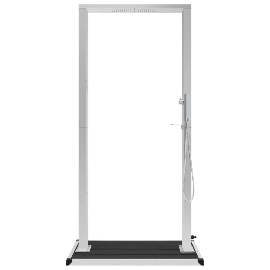 Douche d'extérieur avec receveur WPC Acier inoxydable - 5