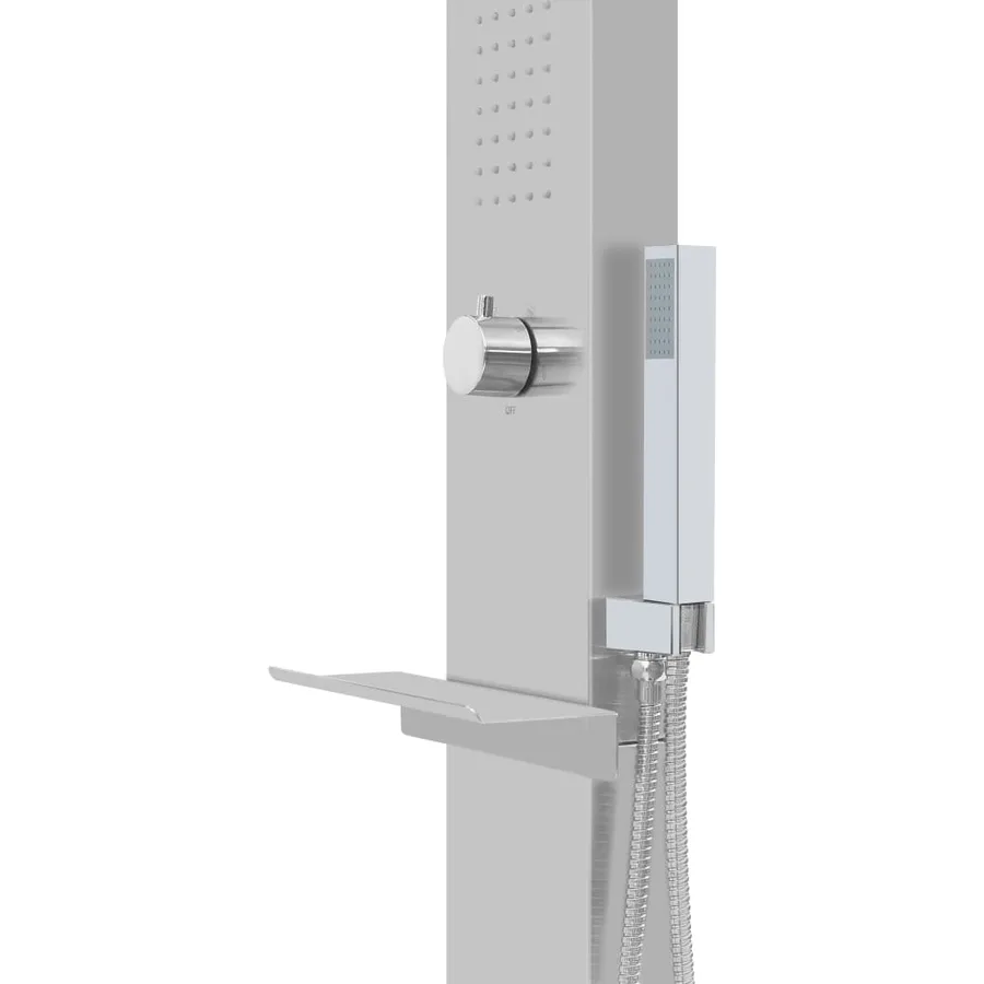 Douche d'extérieur avec receveur WPC Acier inoxydable - 7
