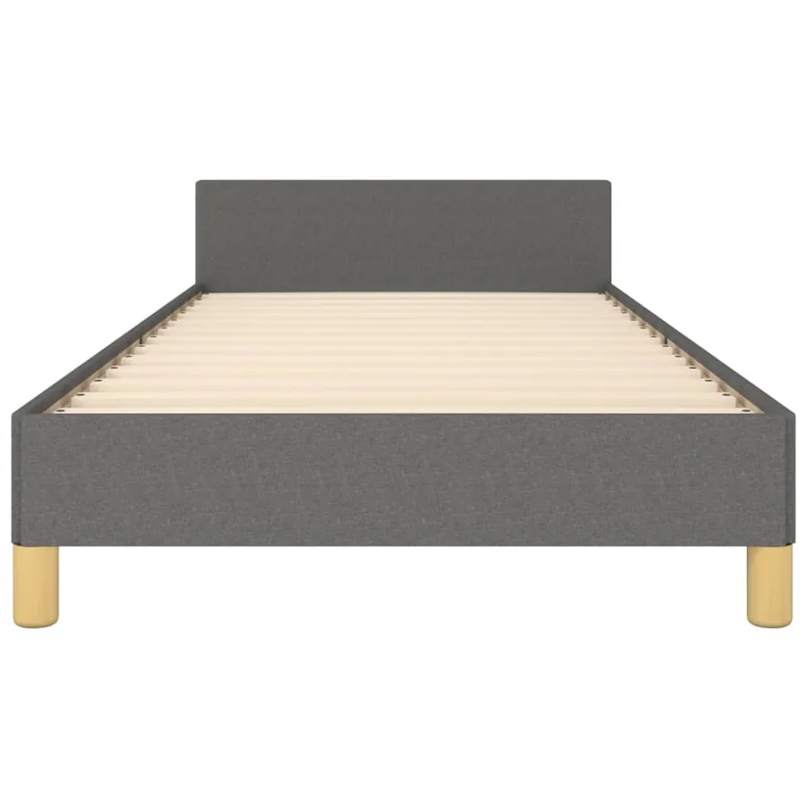 Cadre de lit sans matelas gris foncé 90x200 cm tissu - 6