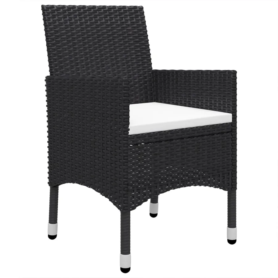 Ensemble à manger de jardin 5 pcs Noir - 5
