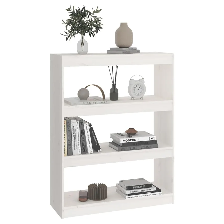 Bibliothèque/Séparateur de pièce Blanc 80x30x103,5cm Pin massif - 3