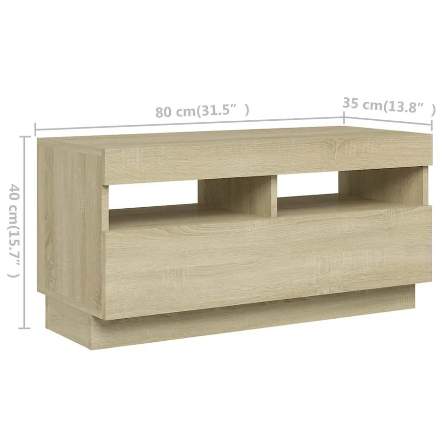 Meuble TV avec lumières LED Chêne sonoma 180x35x40 cm - 9