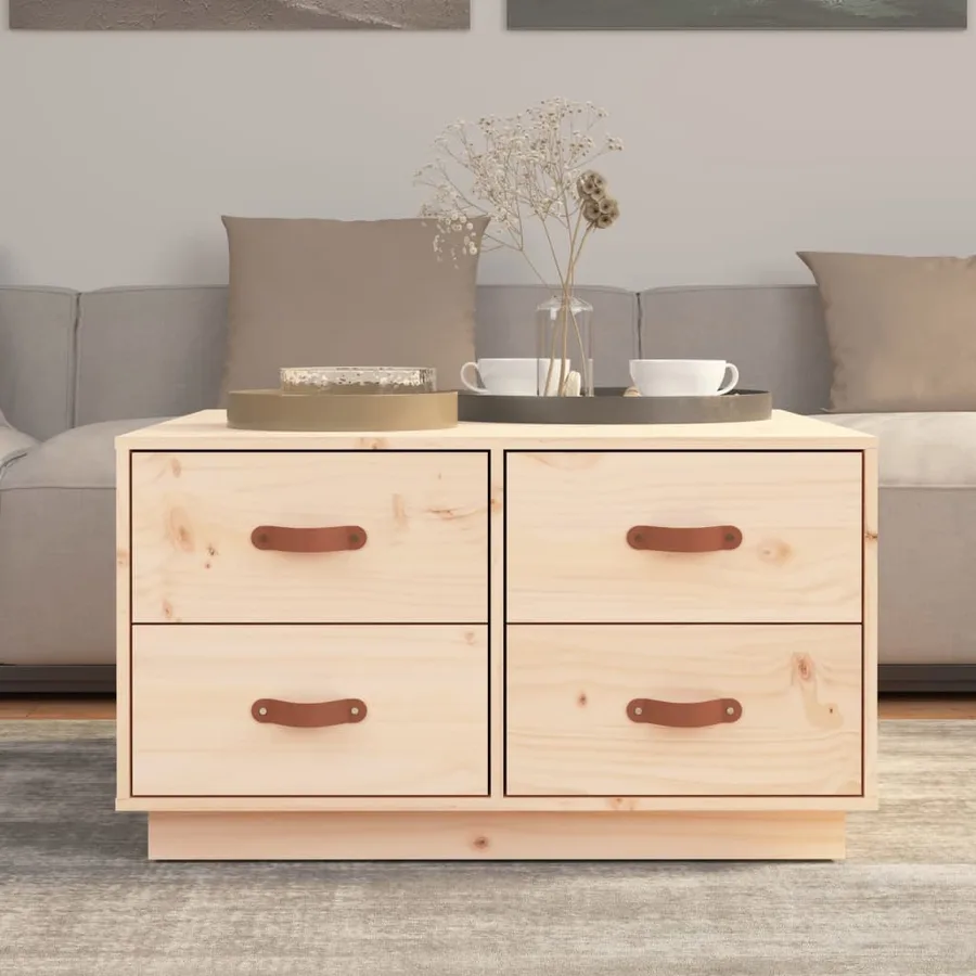 Table basse 80x80x45 cm Bois massif de pin - 3