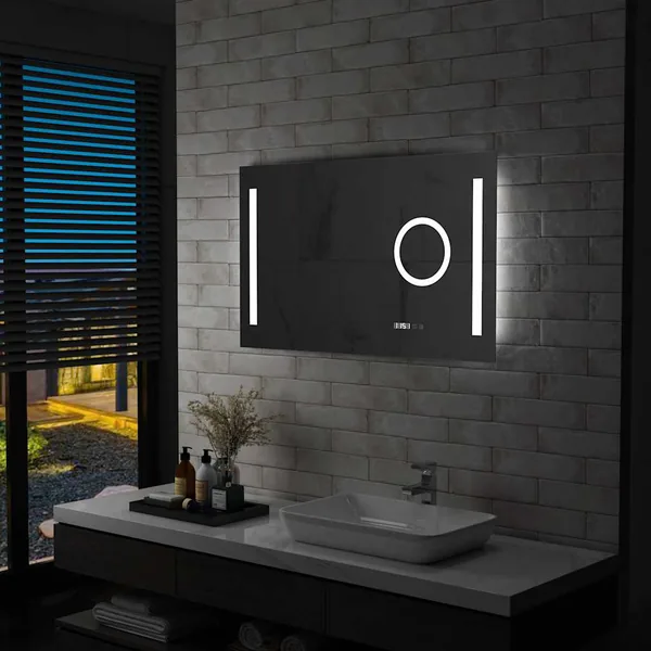 Miroir mural à LED de salle de bain et capteur tactile 100x60cm