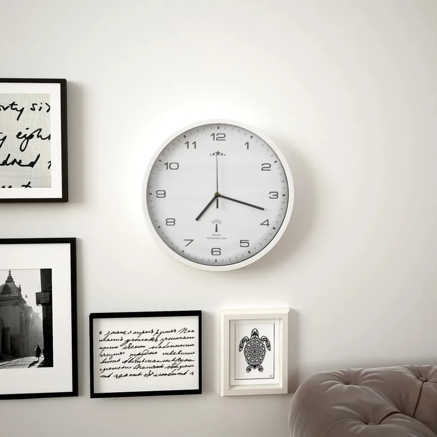 Horloge murale radioguidée avec mouvement à quartz 31 cm Blanc - 2