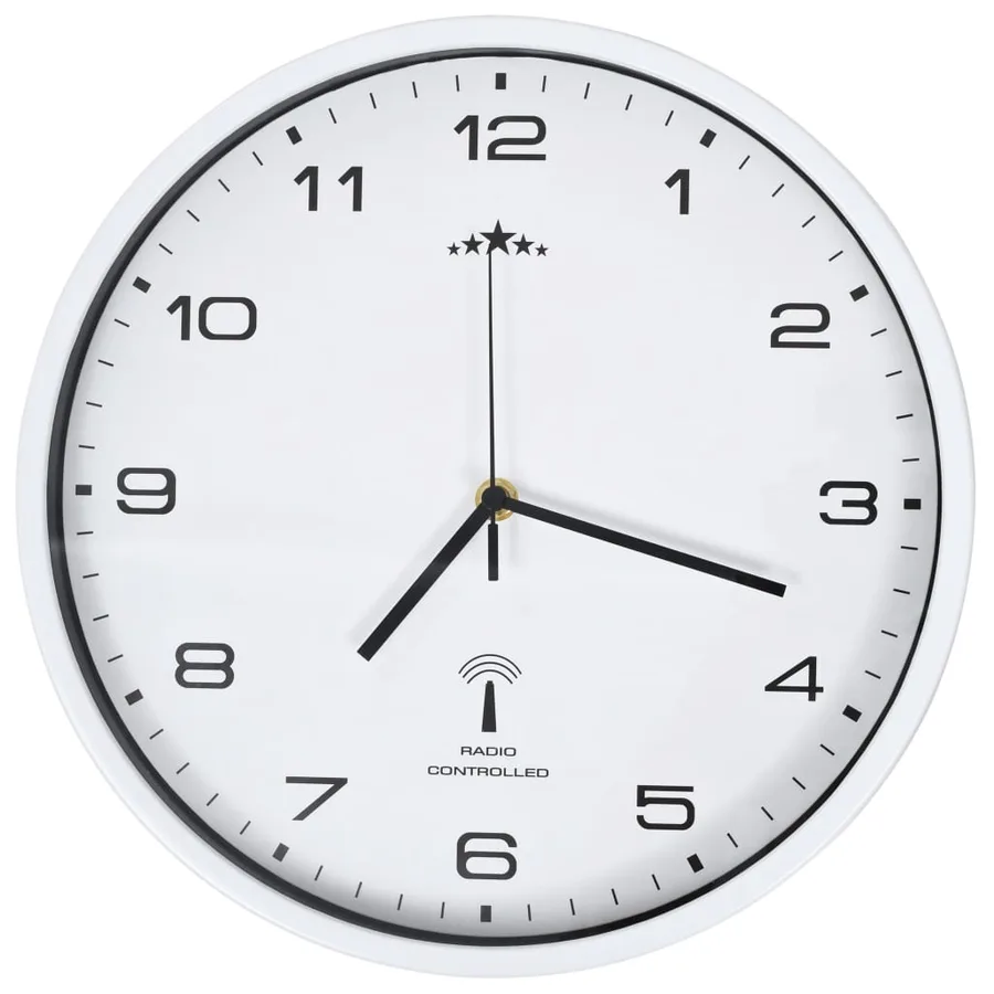 Horloge murale radioguidée avec mouvement à quartz 31 cm Blanc - 3