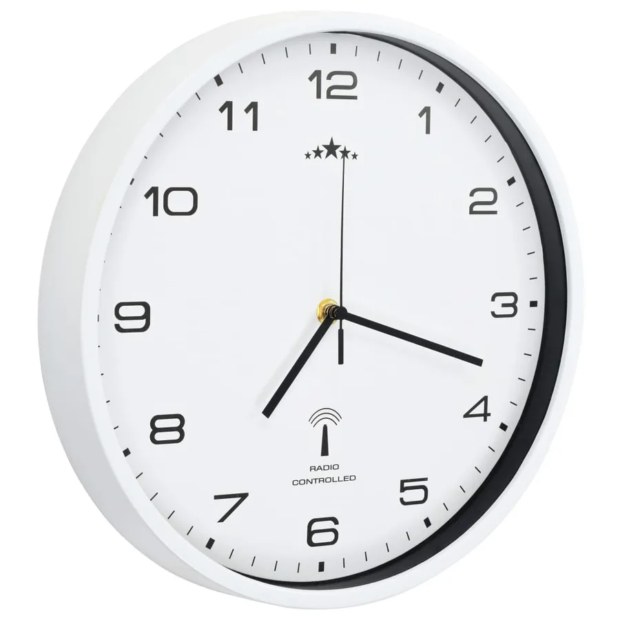 Horloge murale radioguidée avec mouvement à quartz 31 cm Blanc - 4