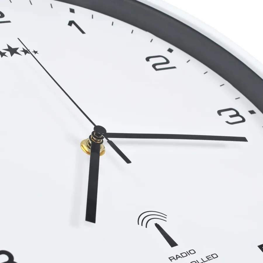 Horloge murale radioguidée avec mouvement à quartz 31 cm Blanc - 5