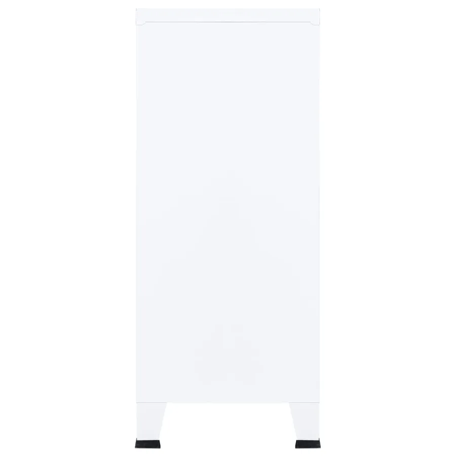 Coffre de rangement industriel Blanc 90x40x100 cm Acier - 5