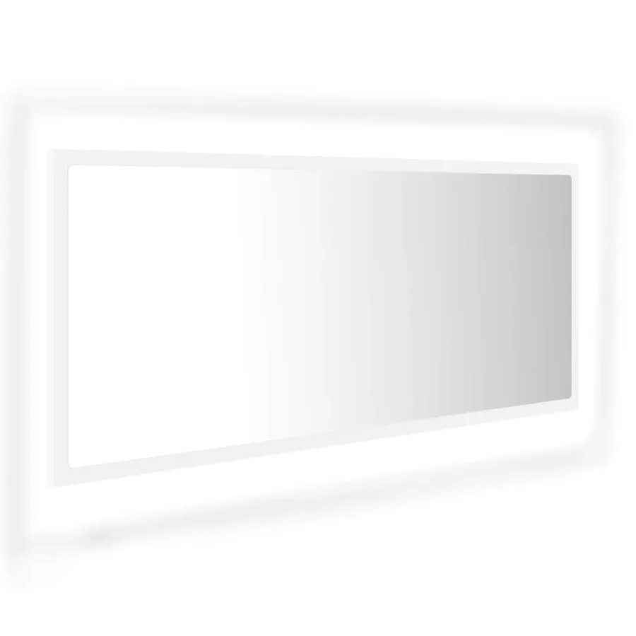 Miroir à LED de salle de bain Blanc 100x8,5x37 cm Acrylique - 2