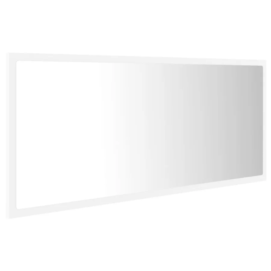 Miroir à LED de salle de bain Blanc 100x8,5x37 cm Acrylique - 6