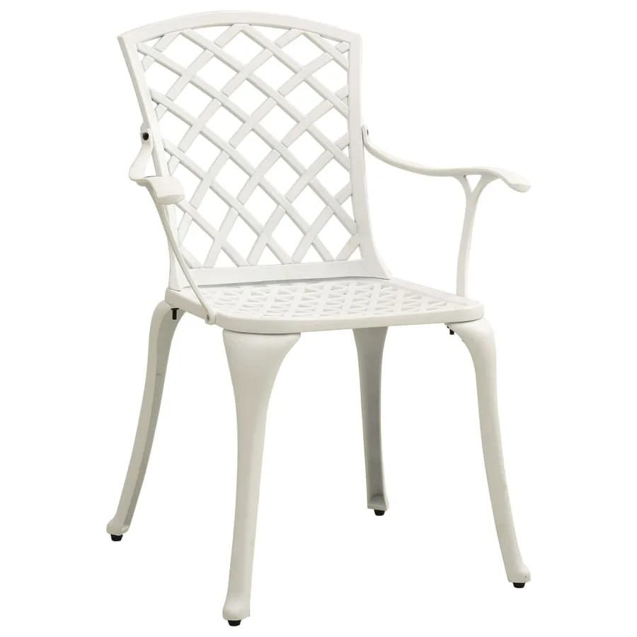 Chaises de jardin lot de 2 Aluminium coulé Blanc - 2
