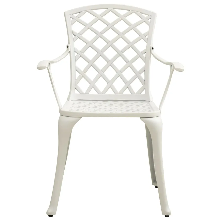 Chaises de jardin lot de 2 Aluminium coulé Blanc - 3