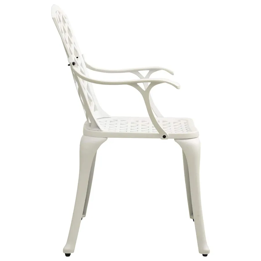 Chaises de jardin lot de 2 Aluminium coulé Blanc - 4