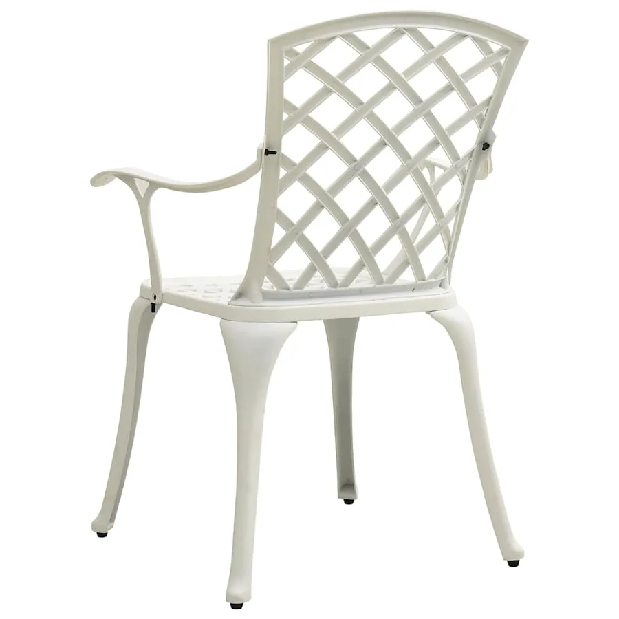 Chaises de jardin lot de 2 Aluminium coulé Blanc - 5