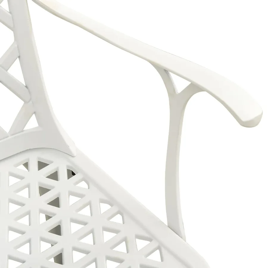 Chaises de jardin lot de 2 Aluminium coulé Blanc - 6