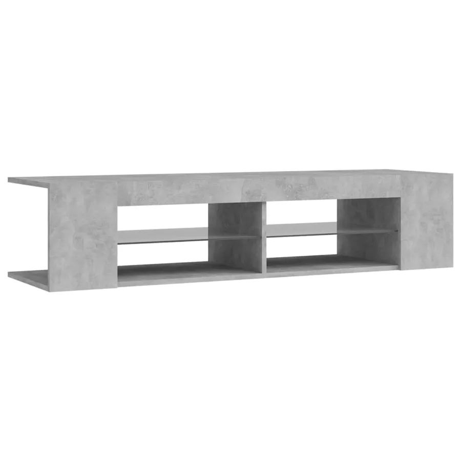 Meuble TV avec lumières LED gris béton 135x39x30 cm - 7