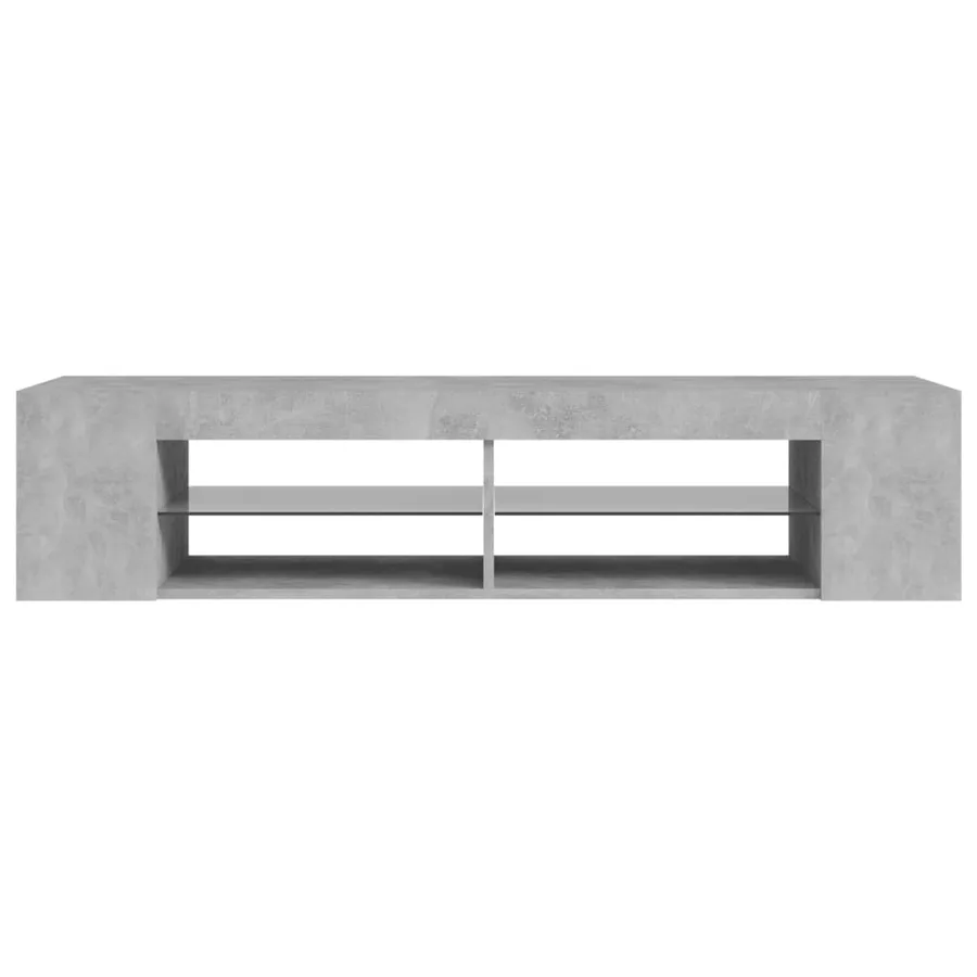 Meuble TV avec lumières LED gris béton 135x39x30 cm - 8