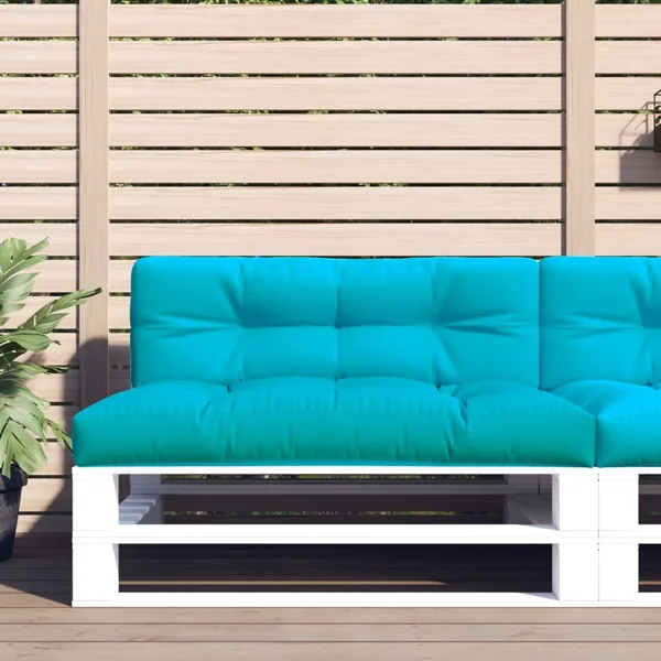 Coussin de palette turquoise 120x40x12 cm tissu