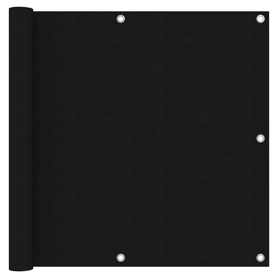 Écran de balcon Noir 90x300 cm Tissu Oxford