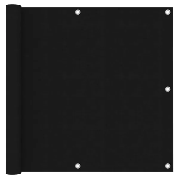 Écran de balcon Noir 90x300 cm Tissu Oxford