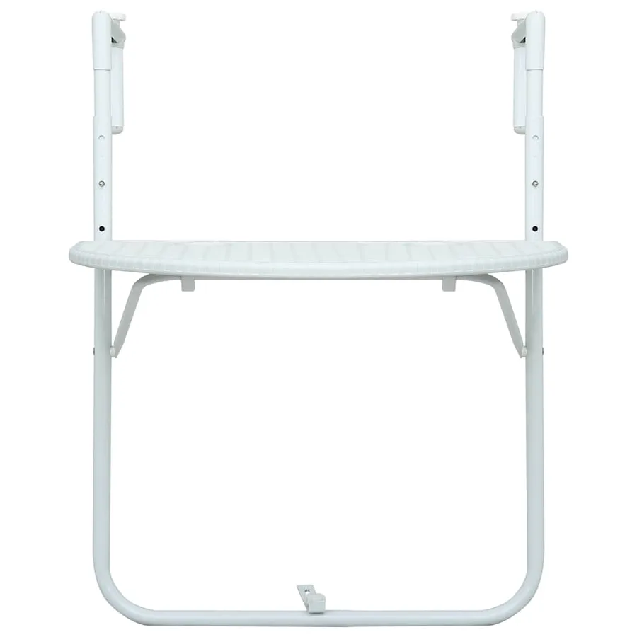 Table de balcon Blanc 60x64x83,5 cm Plastique Aspect de rotin - 2