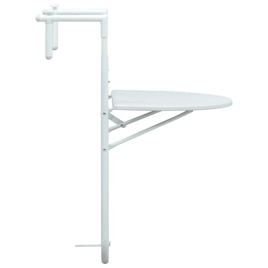 Table de balcon Blanc 60x64x83,5 cm Plastique Aspect de rotin - 3