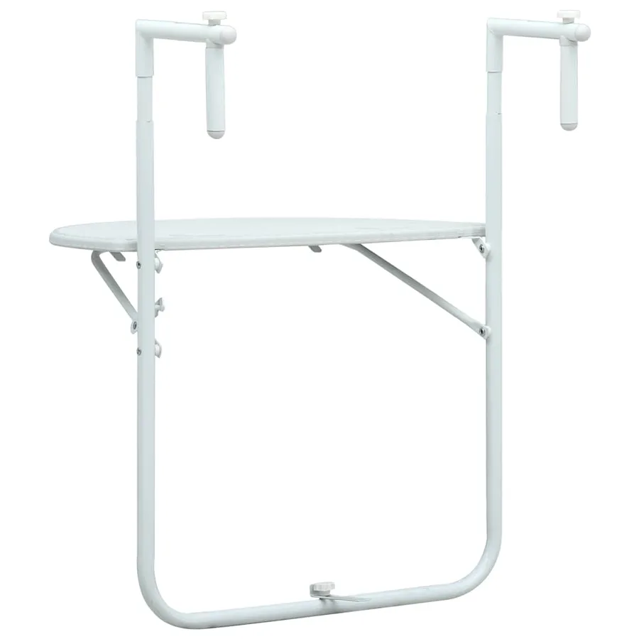 Table de balcon Blanc 60x64x83,5 cm Plastique Aspect de rotin - 4