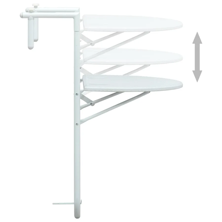 Table de balcon Blanc 60x64x83,5 cm Plastique Aspect de rotin - 5