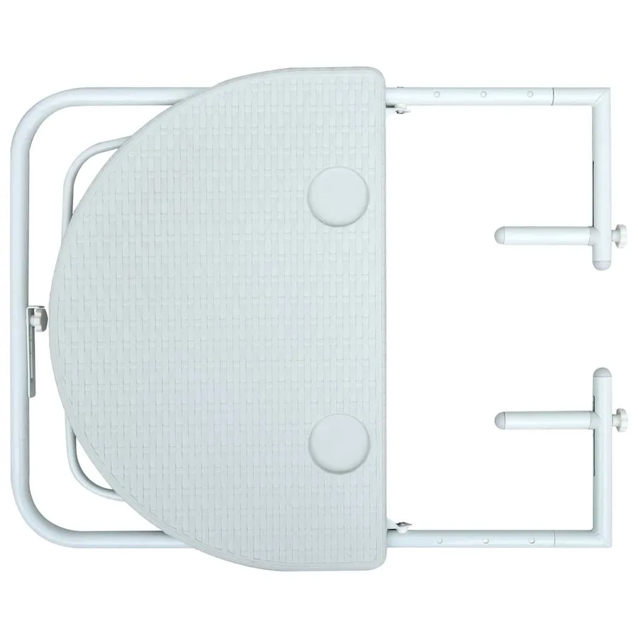 Table de balcon Blanc 60x64x83,5 cm Plastique Aspect de rotin - 6