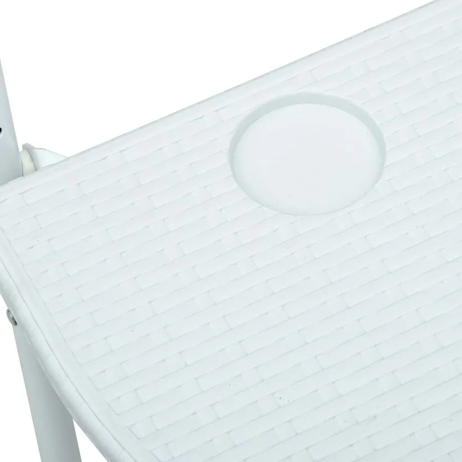 Table de balcon Blanc 60x64x83,5 cm Plastique Aspect de rotin - 8