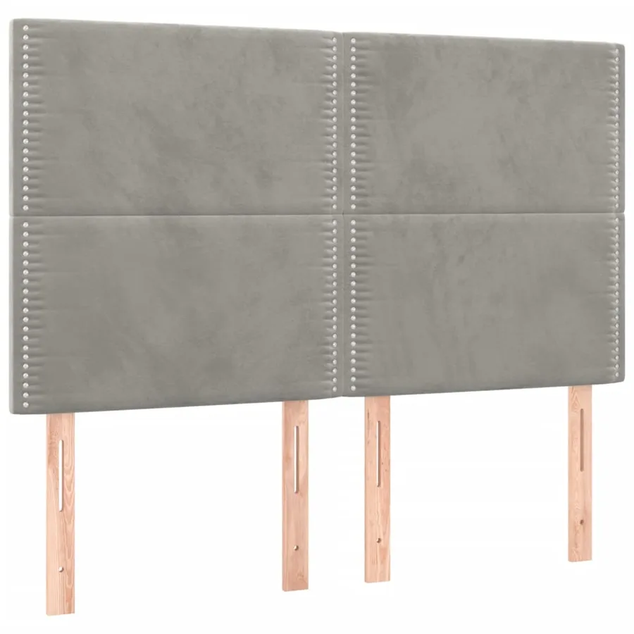 Tête de lit Gris clair 144 x 5 x 118/128 cm Velours - 2