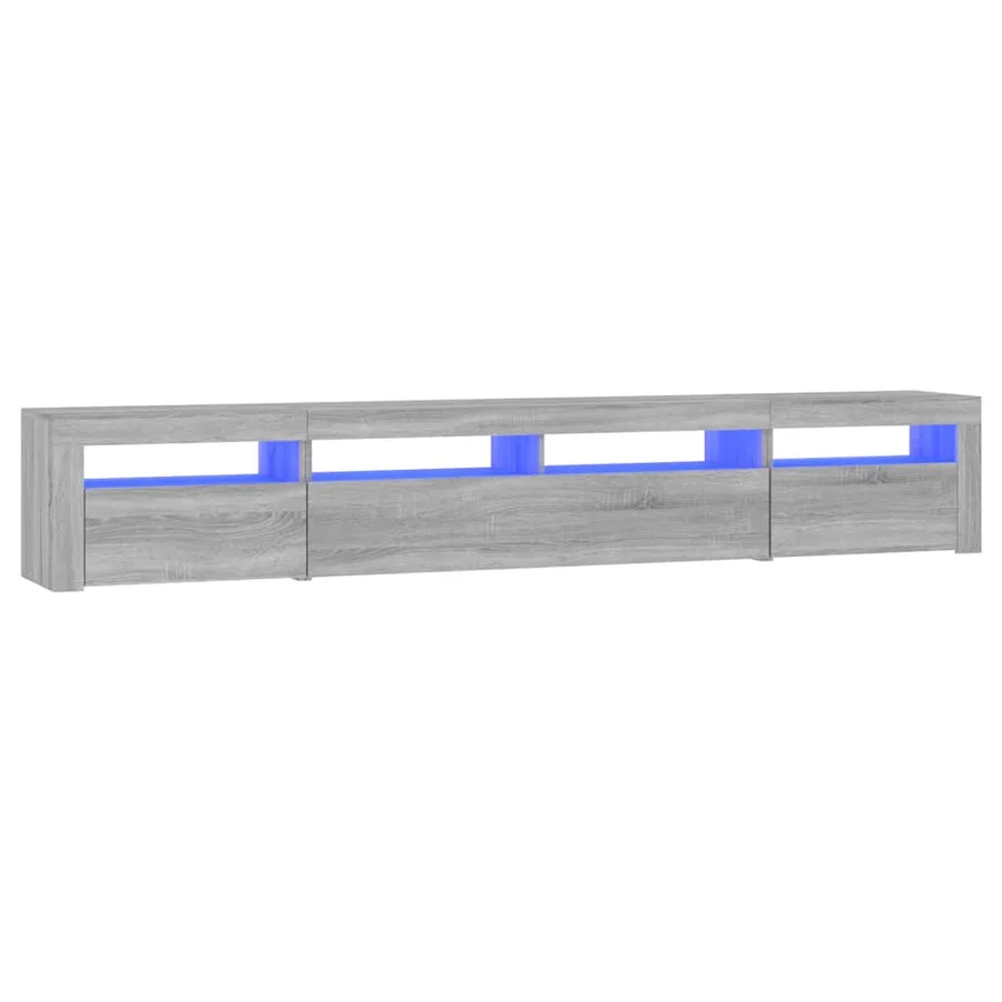Meuble TV avec lumières LED Sonoma gris 240x35x40 cm - 2