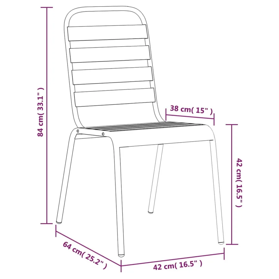 Ensemble à manger de jardin 7 pcs anthracite acier - 10