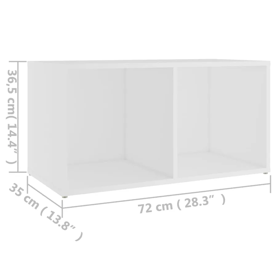 Meuble TV blanc 72x35x36,5 cm bois d’ingénierie - 10