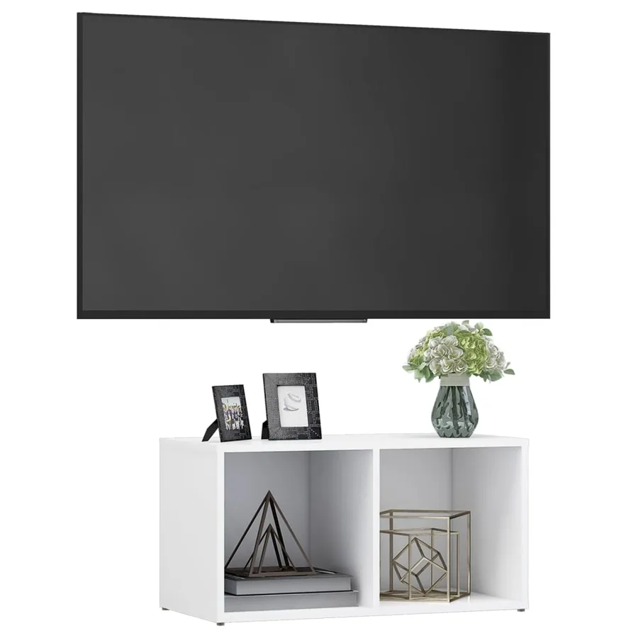 Meuble TV blanc 72x35x36,5 cm bois d’ingénierie - 7
