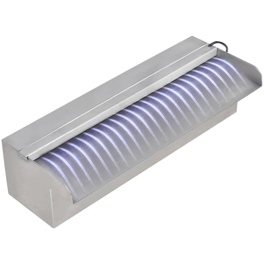 Fontaine rectangulaire de piscine avec LED Inox 30 cm - 6