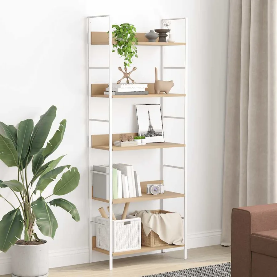 Bibliothèque à 5 niveaux chêne 60x27,6x158,5 cm bois ingénierie - 2